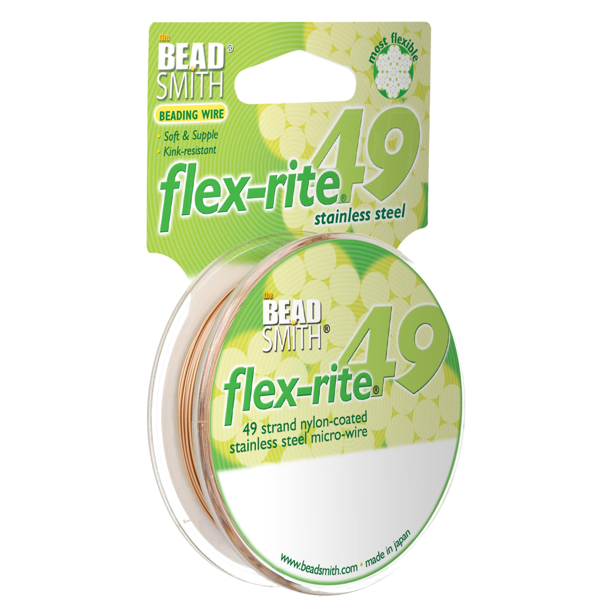 The Beadsmith Flex-Rite Beading Wire, Nylon-Coated Stainless-Steel Wire