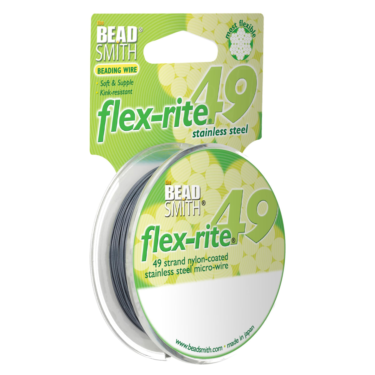 The Beadsmith Flex-Rite Beading Wire, Nylon-Coated Stainless-Steel Wire