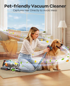 Cordless Vacuum Cleaner 55KPa 650W 70Mins Stick Vacuum Cleaners for Home