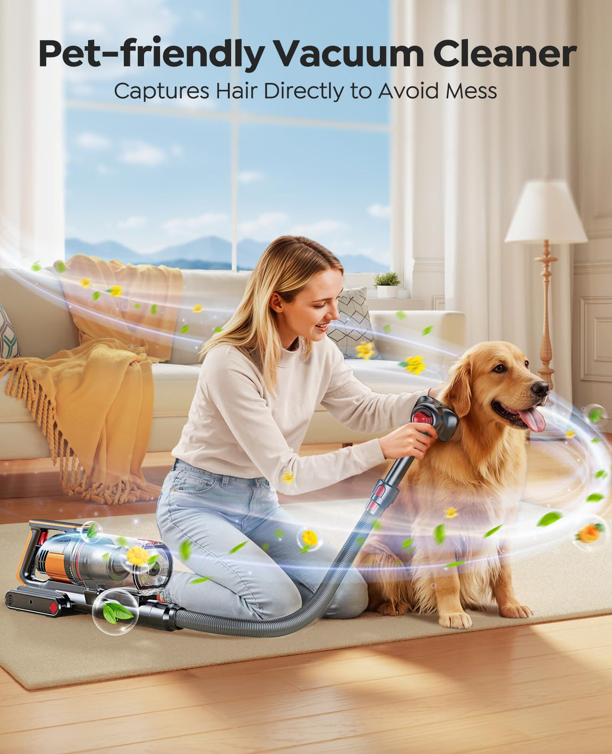 Cordless Vacuum Cleaner 55KPa 650W 70Mins Stick Vacuum Cleaners for Home
