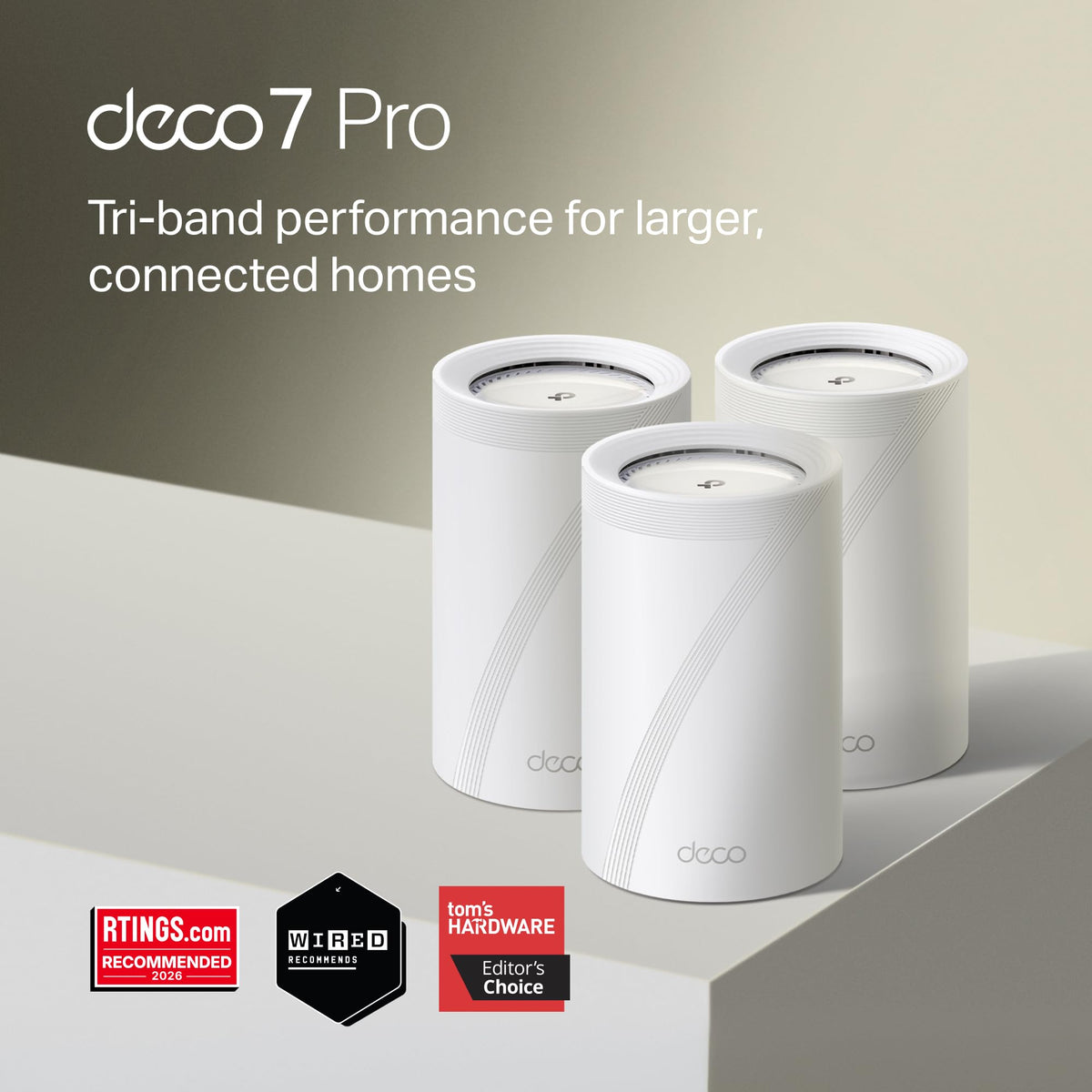Deco 7 Pro Tri-Band BE14000 Wi-Fi 7 Mesh System, 10Gbps Internet, 3 Pack