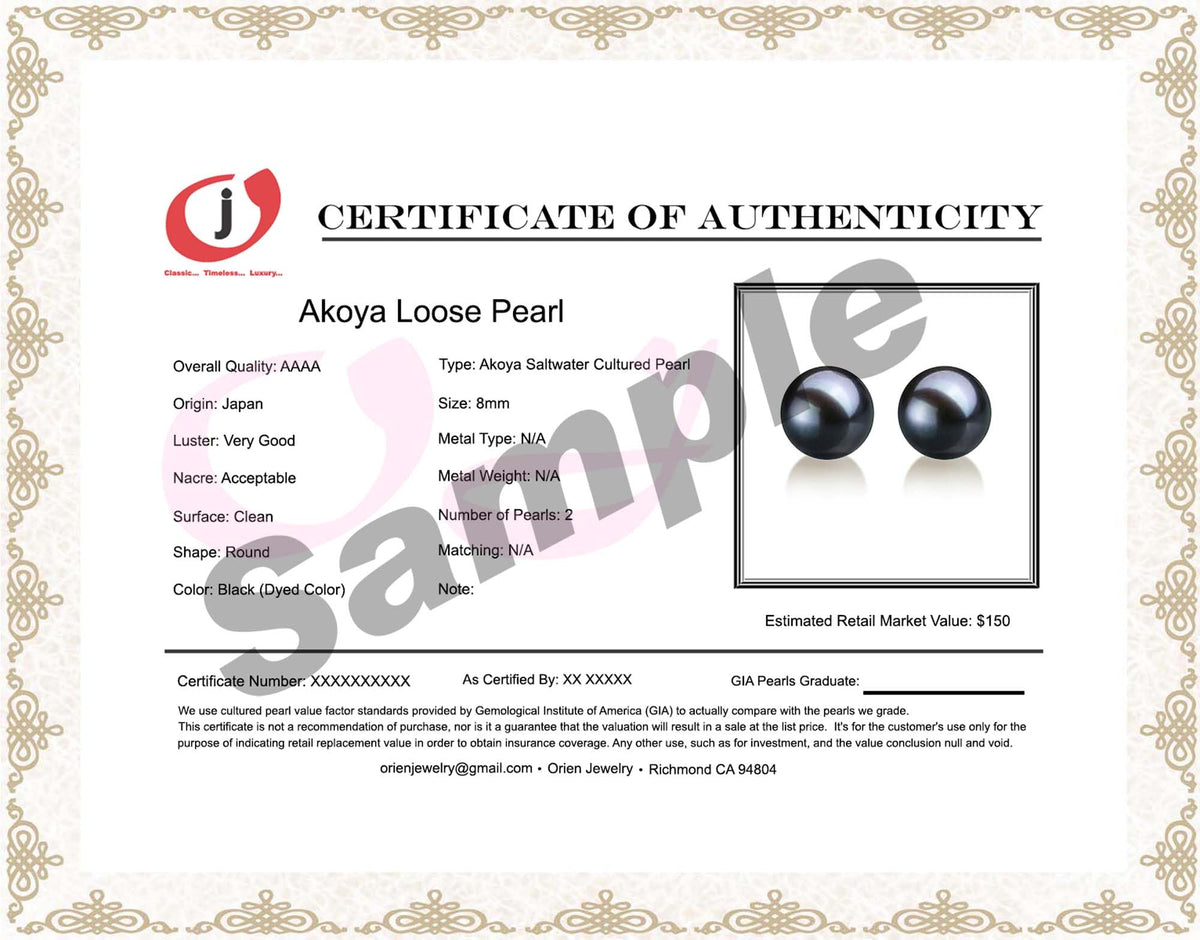 Pair of Japanese Akoya Loose Cultured Pearls AAAA Graded Black Color 5-10mm Half Drilled for Jewelry Making Rings, Pendants, Earrings Add On Beads – Orien Jewelry