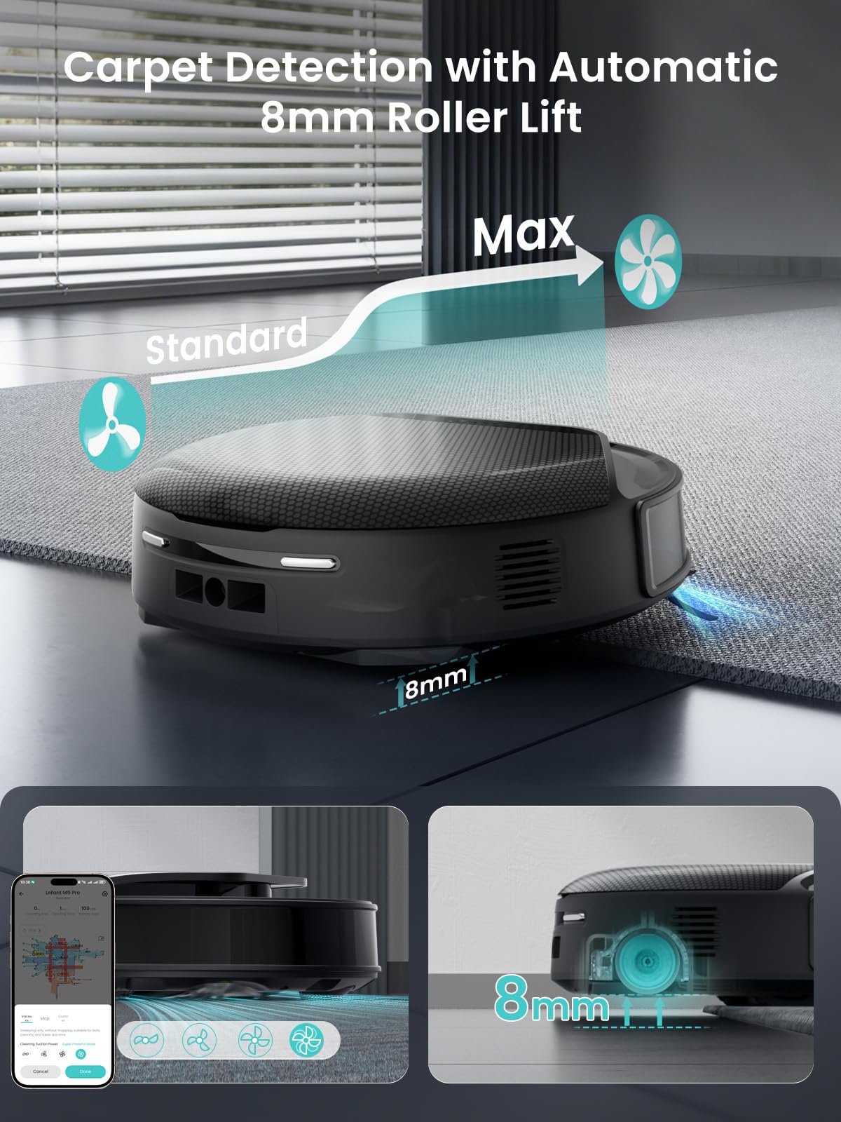 Lefant Robot Vacuum and Mop Combo Self Emptying, 23,000Pa, 120-Day, M5 Pro