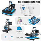 Topdeep Pro Heat Press 15x12 Inch, 5 in 1 Heat Press Machine with 30 OZ Tumbler Press, Swing Away T Shirt Pressing Machine, Combo Tumbler Heat Press Machine Sublimation for T-Shirt Tumblers Hat Cap