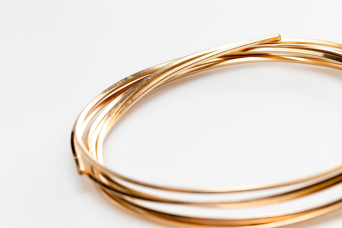 14/20 Yellow Gold Filled Wire, 16 Ga, Square, Half Hard, 5FT by CRAFT WIRE