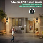 Lamomo 2-Pack Motion Sensor Wall Lights, Porch/Garage/Doorway