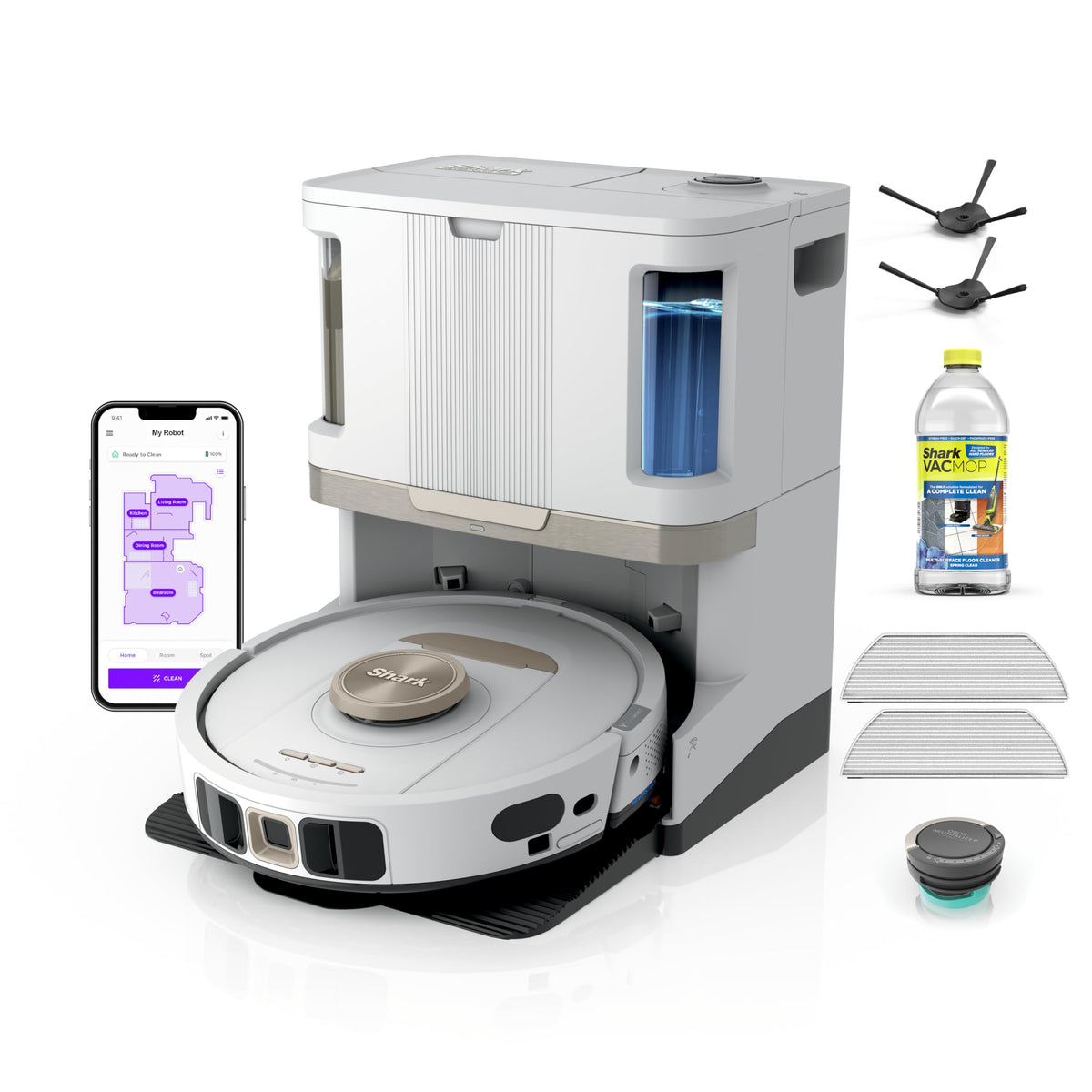 Shark Stratos 2-in-1 Robot Vacuum & Mop, White, RV2720ZE