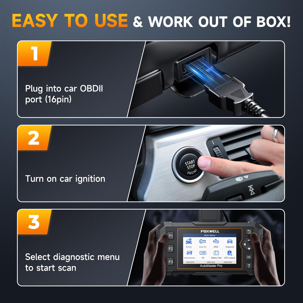 2026 FOXWELL NT624 Elite OBD2 Scanner Upgraded from NT614 Elite & NT604 Elite Code Reader, All-System OBD2 Scan Tool, 8 Advanced Reset Functions, AutoVIN, Live Data, Lifetime WiFi Free Updates