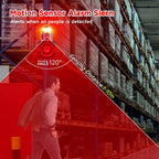Motion Sensor Alarm 120dB Horn Adjustable Volume Tones Waterproof LED Strobe Light Sirens Motion Detector Alarm System for Factories, Warehouses and Docks Security AC110-120 V SLA-01W
