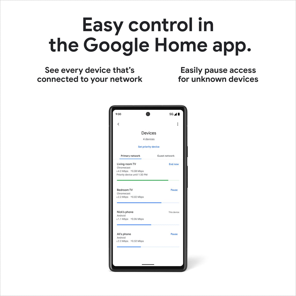 Google Nest WiFi Pro - Wi-Fi 6E - Reliable Home Wi-Fi System with Fast Speed and Whole Home Coverage - Mesh Router - Snow