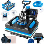 Topdeep Pro Heat Press 15x12 Inch, 5 in 1 Heat Press Machine with 30 OZ Tumbler Press, Swing Away T Shirt Pressing Machine, Combo Tumbler Heat Press Machine Sublimation for T-Shirt Tumblers Hat Cap