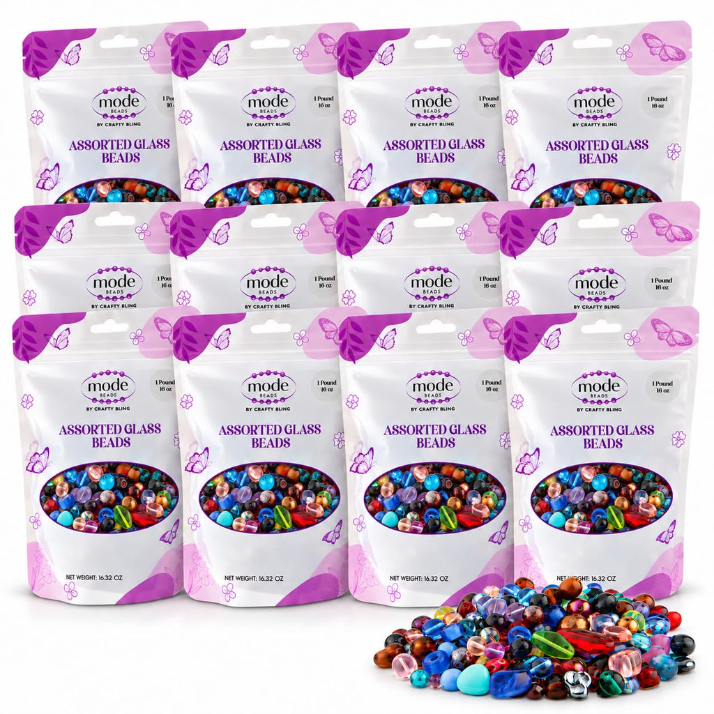 One Pound Assorted Glass Beads for Jewelry Making, DIY Lamp Work, Arts and Crafts, and Decorative Hobby Artistry, Colorful Crystal Assortment Bulk Mix, 4-18mm (Mixed Colors) (12)