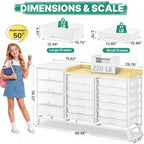 16-Drawer Craft Storage Cabinet with Open Shelves