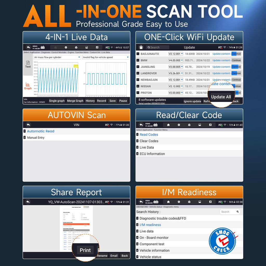 FOXWELL NT716 Bidirectional OBD2 Scanner Diagnostic Tool 4-System 9 Reset