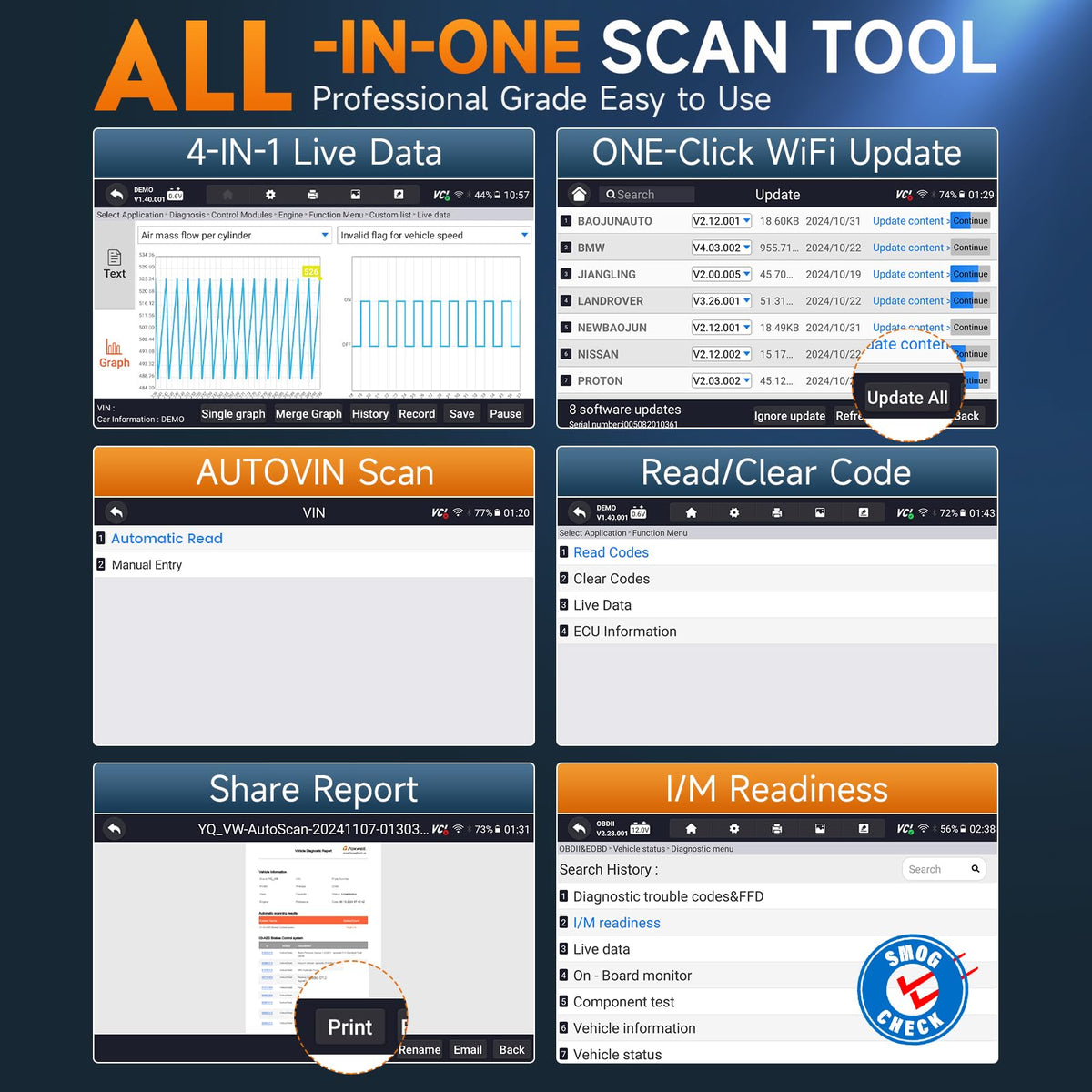 FOXWELL NT716 Bidirectional OBD2 Scanner Diagnostic Tool 4-System 9 Reset