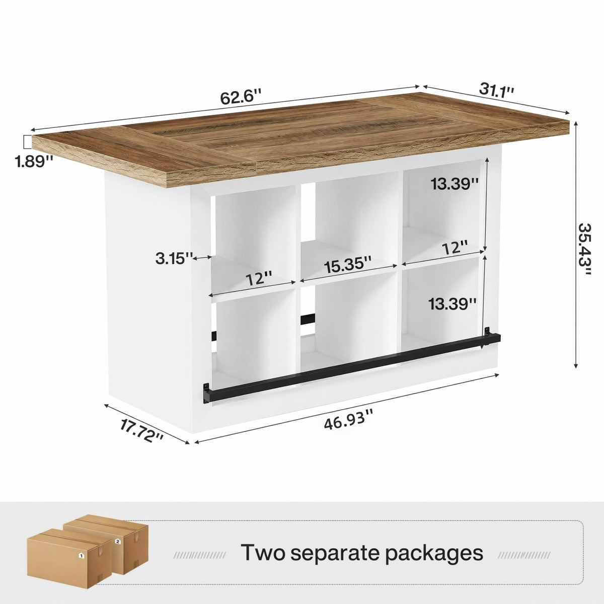 Tribesigns Artwork Craft Table with Storage, Counter Height Sewing Table