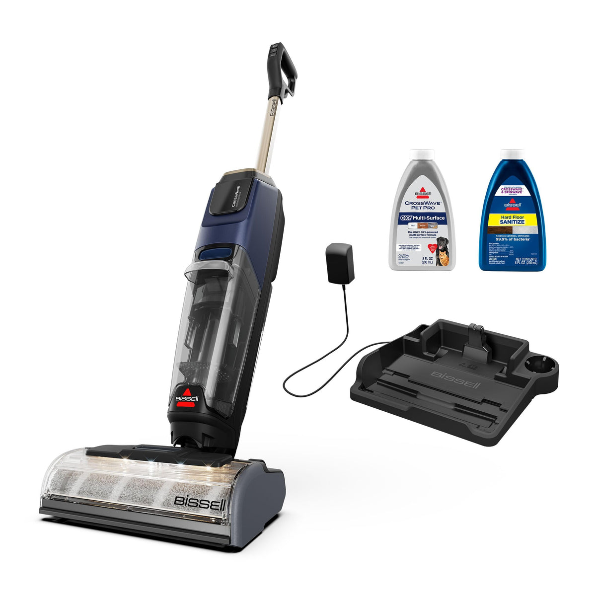 BISSELL CrossWave HydroScrub Plus Cordless Wet Dry Vacuum Mop, Floor Cleaner with Edge Cleaning & Headlights, 45-Minute Runtime, Multi-Surface, Hard Floor Sanitize, & Clean Out Formula Included, 4275E