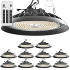 Lightdot Smart 250W High Bay LED Shop Lights 37,500LM High Bay Lights with Controller (Supports ON/OFF Mode & Motion Sensor Mode) ETL-Listed US Plug for Workshop, Garage, Warehouse-6Yrs Warranty-4Pack