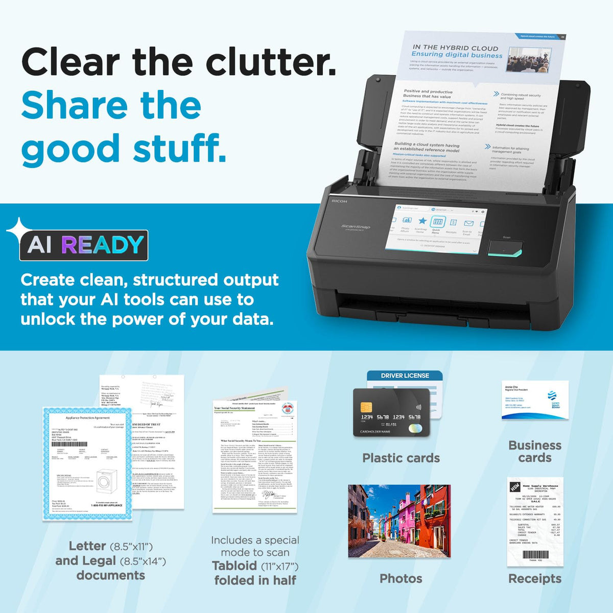 ScanSnap iX2500 Premium Wireless or USB High-Speed Document Scanner
