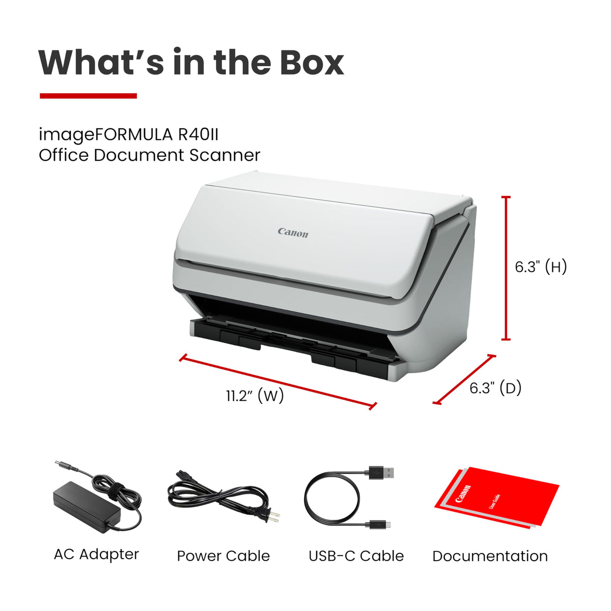 Canon imageFORMULA R40II Office Document Scanner - Duplex Scanning, Easy Setup, Scans a Wide Variety of Documents, Scans to Cloud
