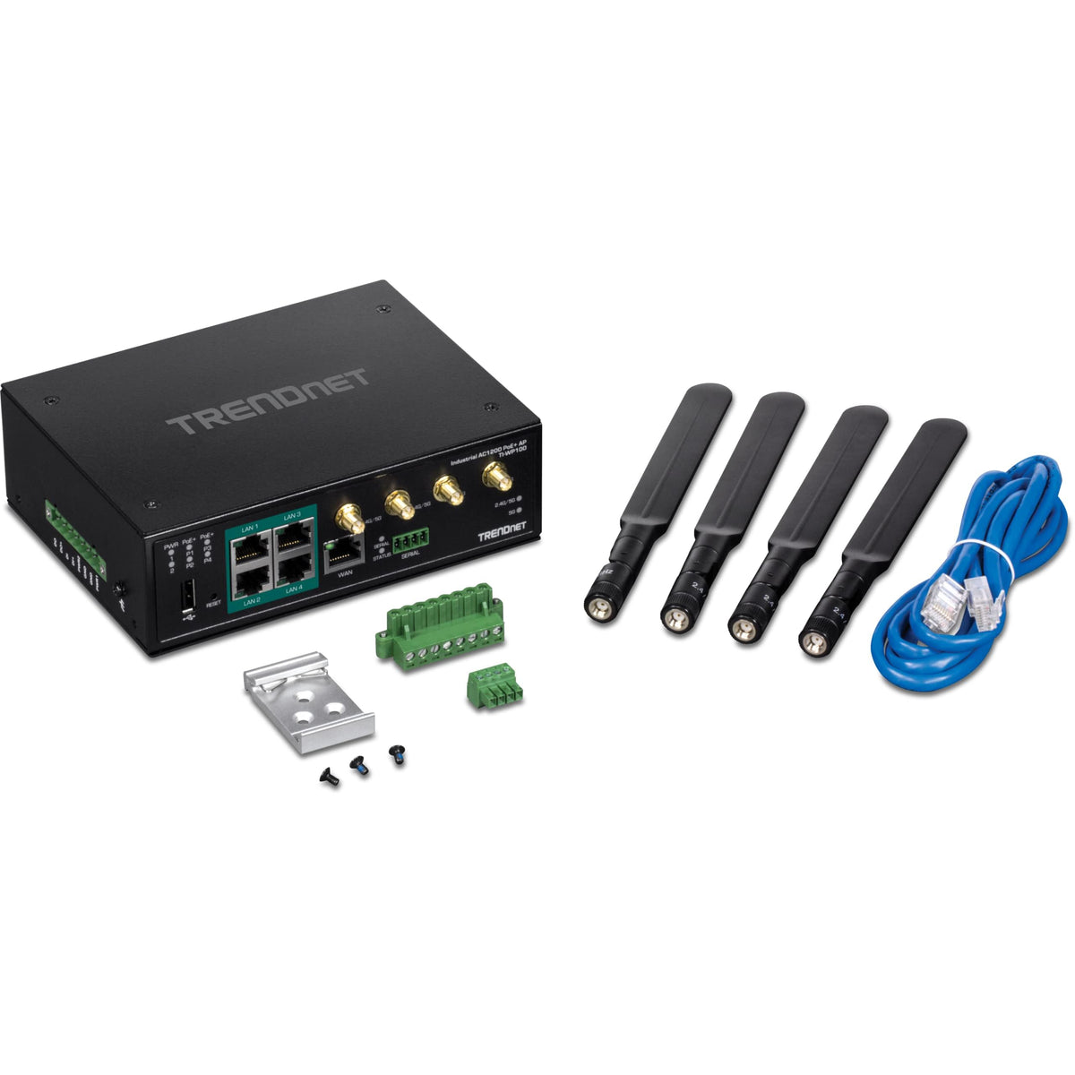 TRENDnet Industrial AC1200 Wireless Gigabit PoE+ Router, TI-WP100