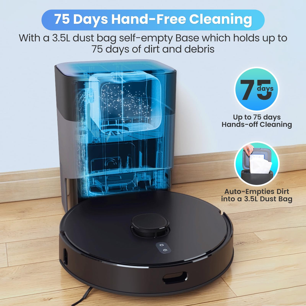 Robot Vacuum and Mop for Pet Hair, Intense Power-Lifting Suction