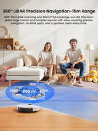 Lefant Robot Vacuum and Mop, 75-Day Self-Emptying, 6000Pa