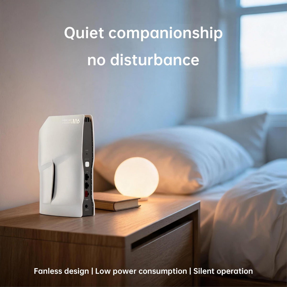 Mercku M6 WiFi 6 AX1800 Modem Mesh Router 3000 Coverage 2.4G/5GHz 1800Mbps APP Control EasyMesh MU-MIMO 2 Gigabit Ports (White)