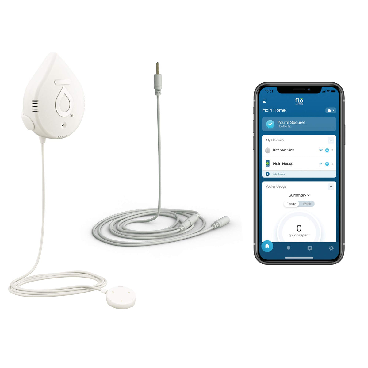 Moen Flo Detector, WiFi Enabled Water & Moisture Sensors, 3 pcs, 920-005