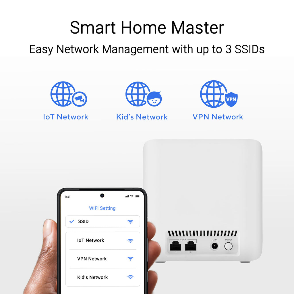 ASUS ZenWiFi BD4 WiFi 7 Mesh Router - 6,500 sq. ft., 3.6 Gbps (3 Pack)