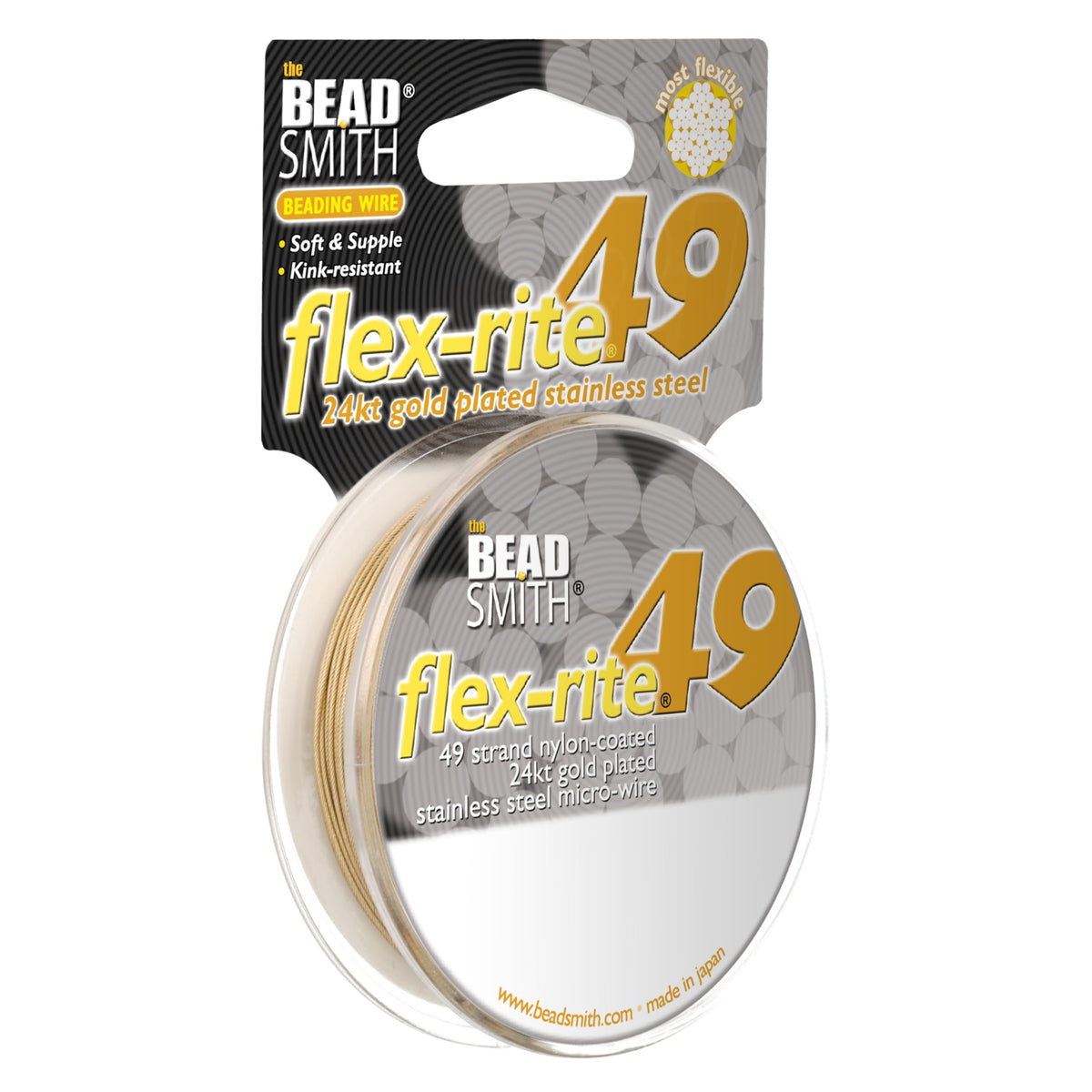The Beadsmith Flex-Rite Beading Wire, Nylon-Coated Stainless-Steel Wire