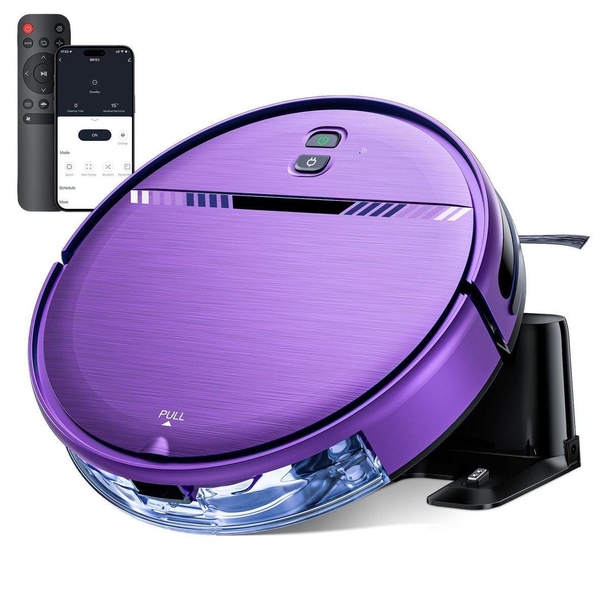 Robot Vacuum and Mop, Strong Suction, App Control, Pet Hair, Self-Charging