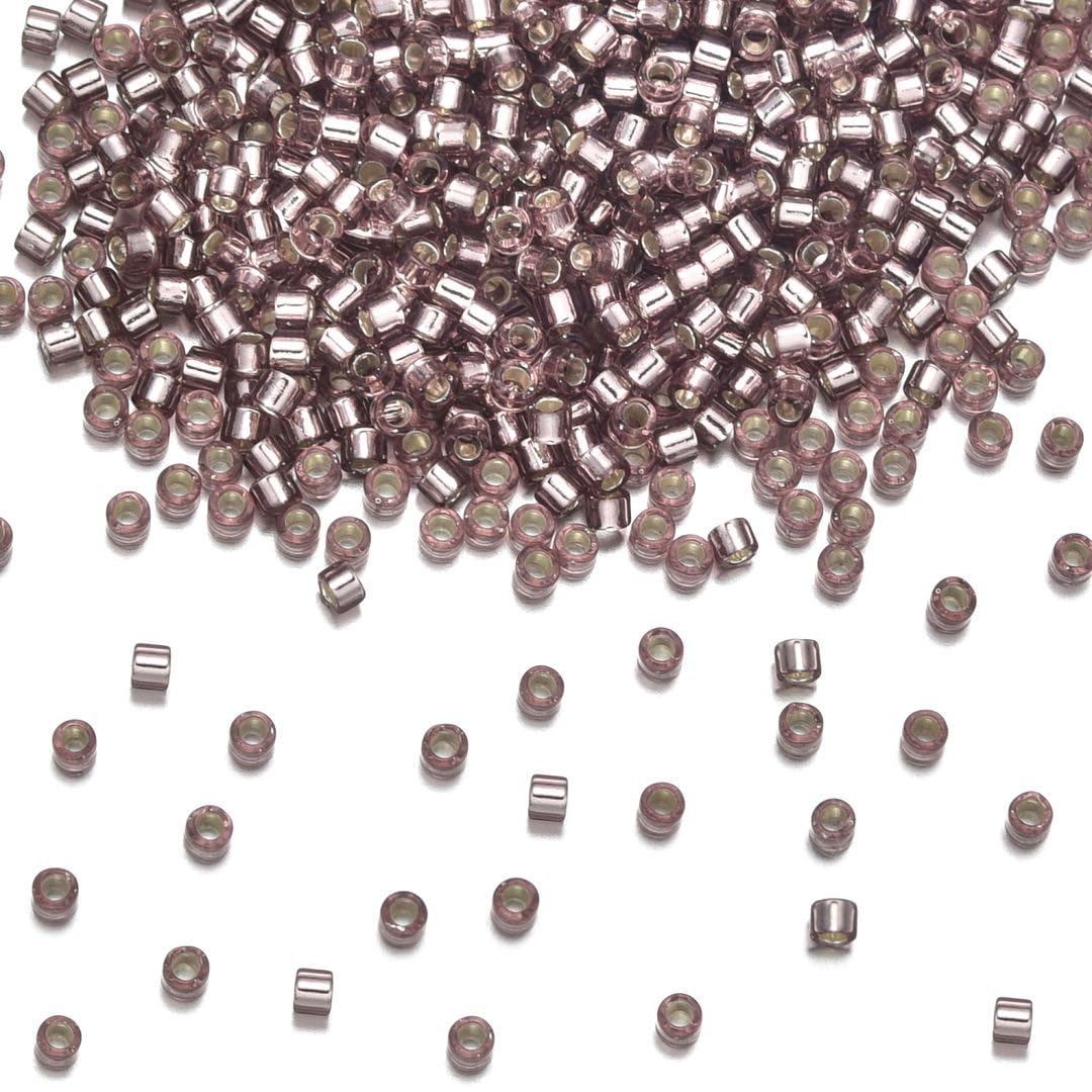 30g Miyuki Delica 11/0 Seed Beads, Translucent 24Kt Gold-Lined Opal DB230