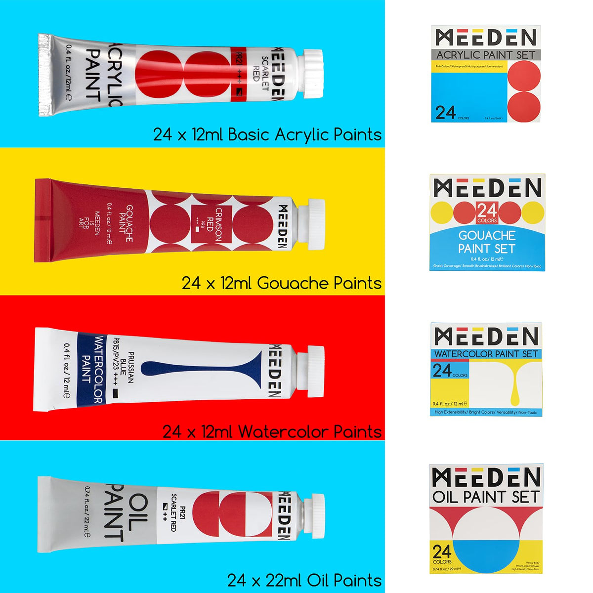 MEEDEN 141PCS Art Supplies Set: All-in-one Painting Kit with French Easel
