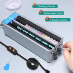 Piefeak Semi-Automatic Beading, 100W Electric Bead String Maker with Adjustable Roller Width, 2 Channels, Quick Beading for Jewelry Making