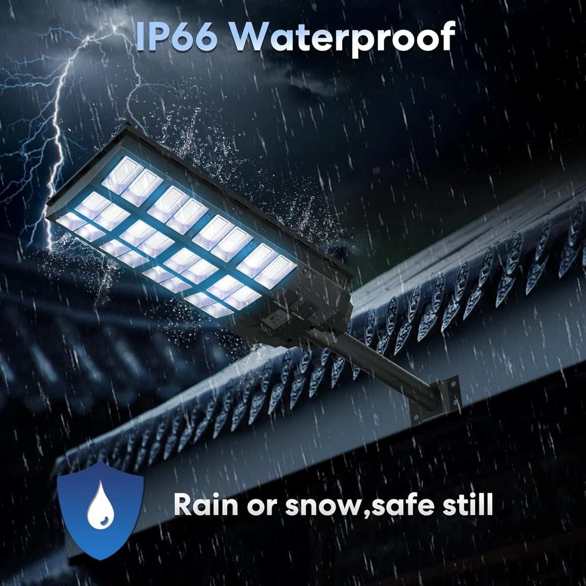 8000W Solar Street Lights Outdoor Waterproof Motion Sensor, 3 Pack