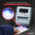 Cassida Omni-ID 2-in-1 Currency Counterfeit Detector with UV Identification Verification Lights – Bill Checker with Infrared, Magnetic and Ultraviolet Sensors - Pass/Fail Display (Pass/Fail + UV)