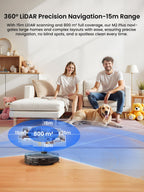 Lefant M2 Plus Robot Vacuum and Mop Combo, 75-Day Self-Emptying