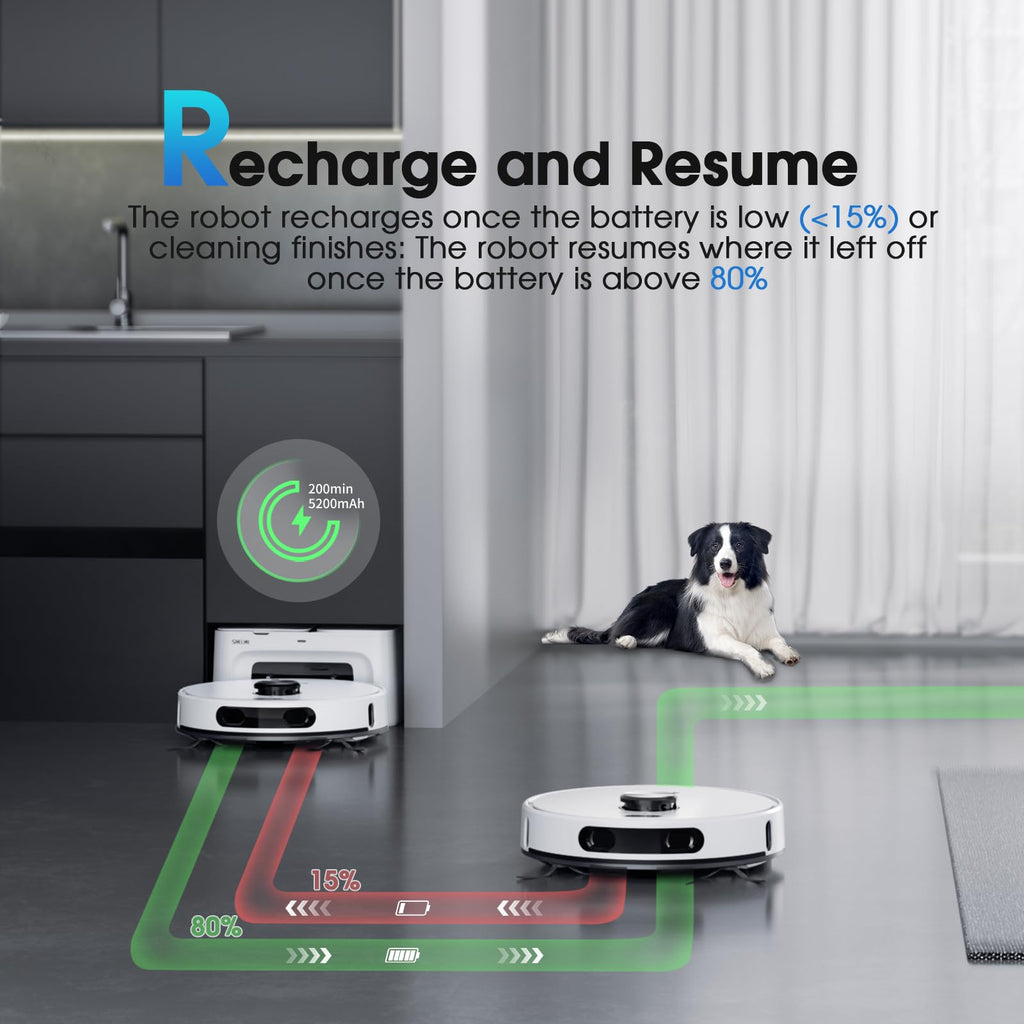 SHELIKI Robot Vacuum and Mop Combo, 3-in-1 Robotic Vacuums Cleaner with 70-Day Self-Emptying Base, LiDAR Navigation Smart Mapping & Strong 6000Pa Suction, for Pet Hair, Hard Floor, Carpet