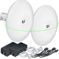 Wireless Bridge Ubiquiti NBE-M5-16 PRE-CONFIGURED, Bundle of 2 Ubiquiti NanoBeam M5, Point to Point Outdoor WiFi Bridge, Plugh and Play, 5GHz, 150+Mbps, 15+km Link Range, Network Bridge