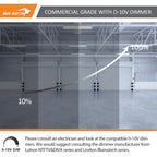 2FT LED Linear High Bay Fixture with Motion Sensor, 155W LED Shop Light, 20,925lm 135LM/W, 120-277V, 5000K Daylight Linear Hanging Light, UL Listed - 4PK