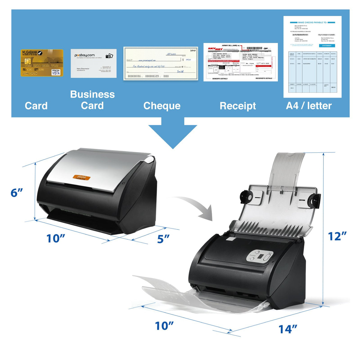 Plustek PS186 Desktop Document Scanner