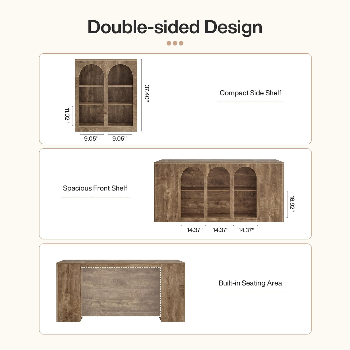 Tribesigns Large Craft Table with Storage Compartments & Spacious Worktop