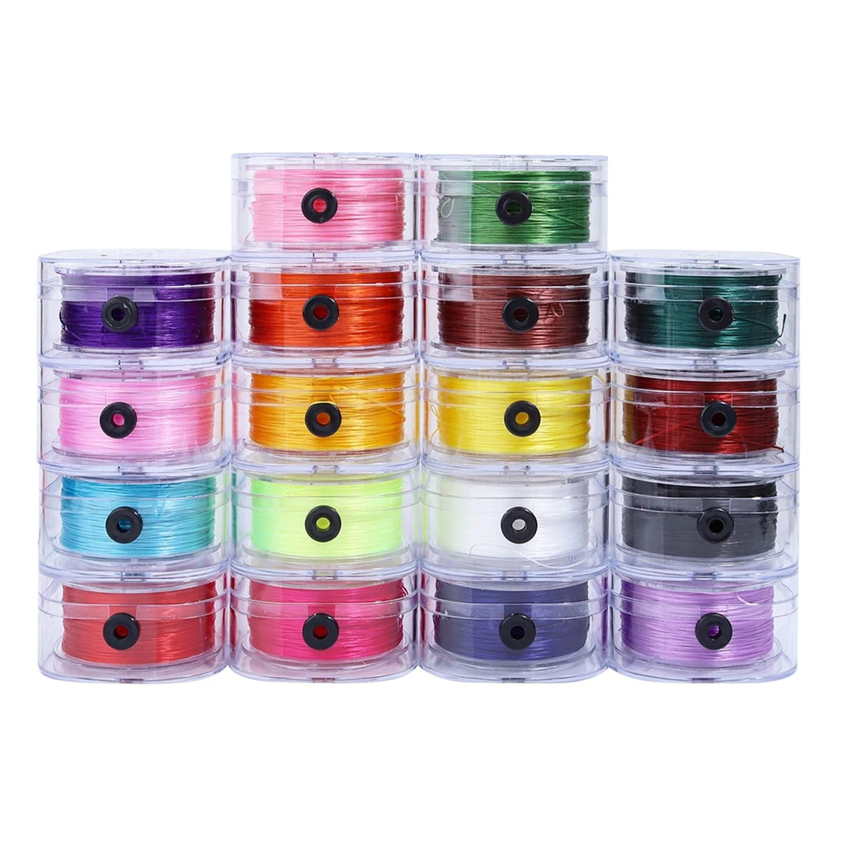 Elastic String for Bracelets 0.8mm Strong Beading Cord Colorful Flat Rope Thread DIY Jewelry Making 90M per Roll(Pink)