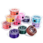 Elastic String for Bracelets 0.8mm Strong Beading Cord Colorful Flat Rope Thread DIY Jewelry Making 90M per Roll(Pink)