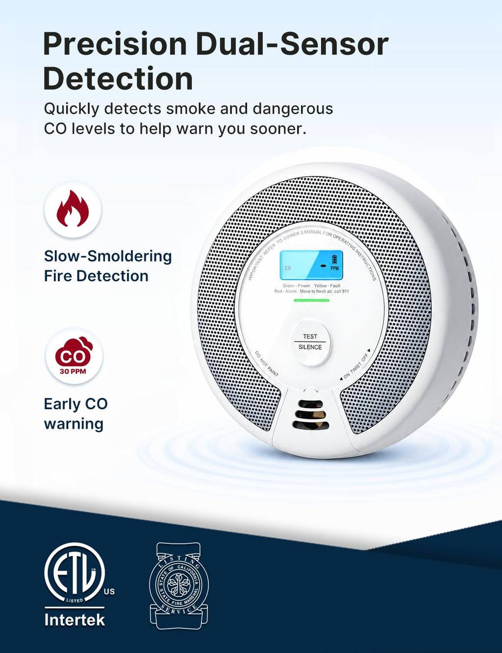 X-Sense Interconnected Smoke and CO Detector, SC07-W, 6-Pack