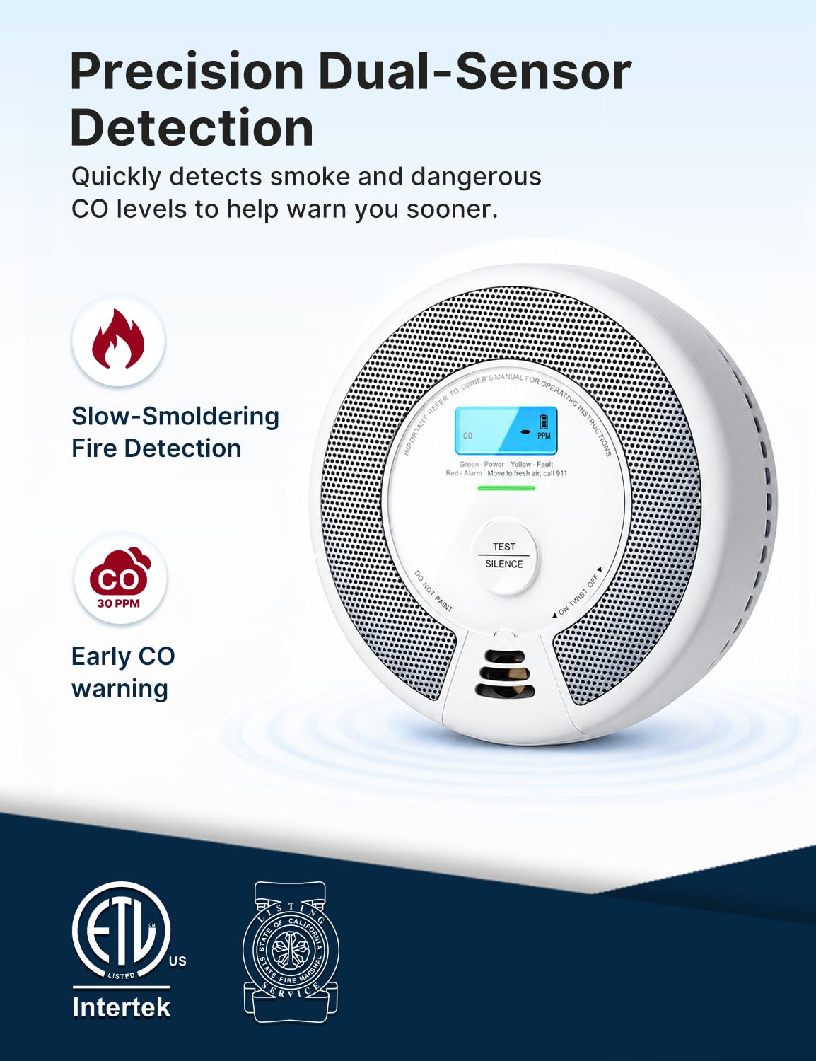 X-Sense Interconnected Smoke and CO Detector, SC07-W, 6-Pack