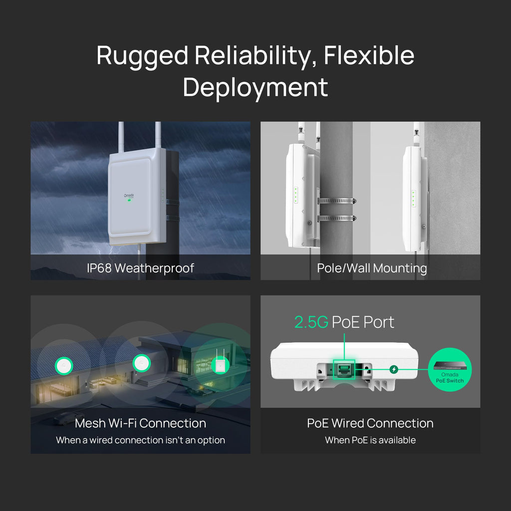 Omada 7 Outdoor, BE5000 WiFi Access Point, w/o PoE Injector(EAP725-Outdoor)
