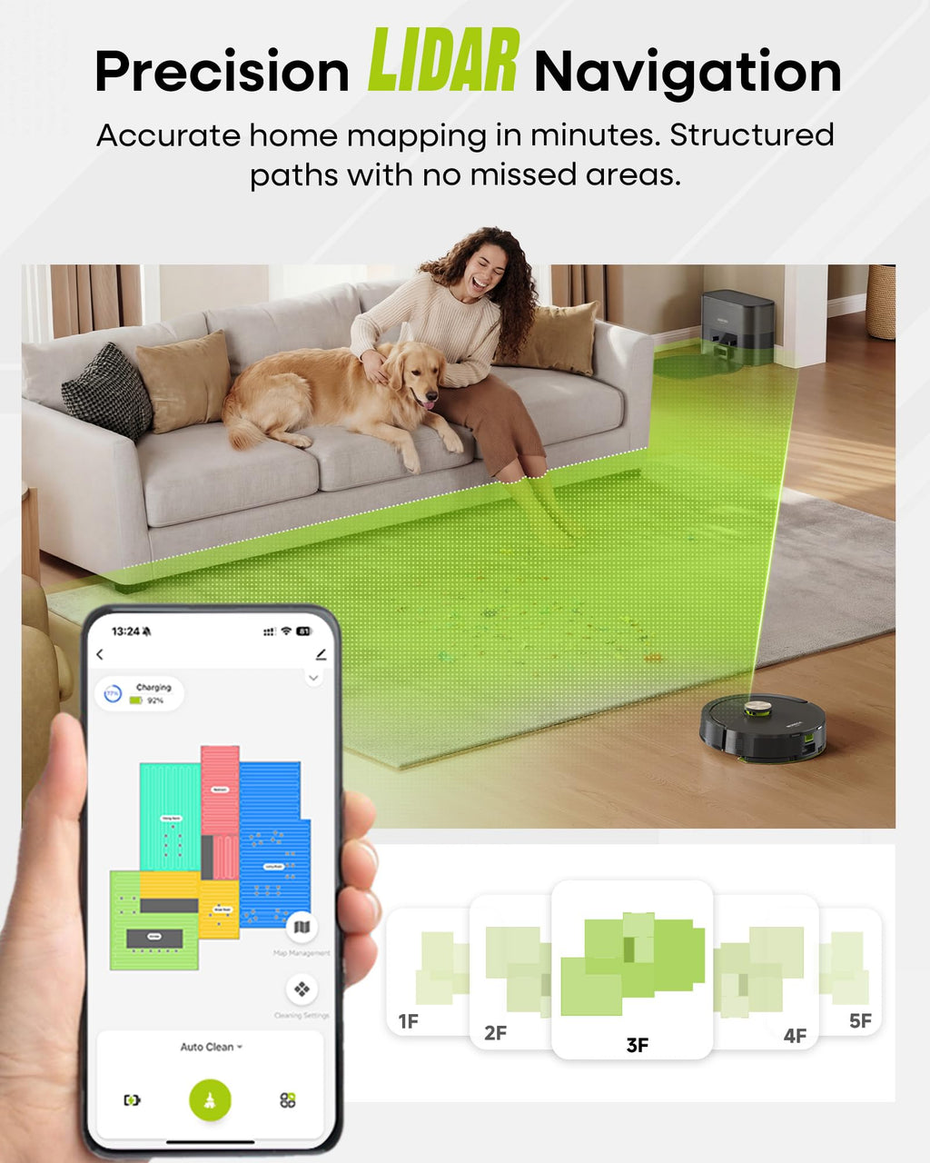 MONSGA Robot Vacuum and Mop, 90 Days Self-Emptying with 10000Pa Suction