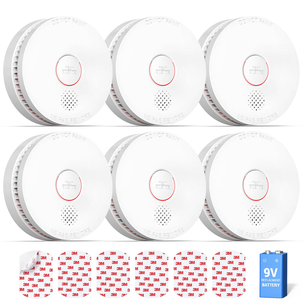SITERWELL12 Pack Smoke Detector, 10 Year Product Life Fire Alarm